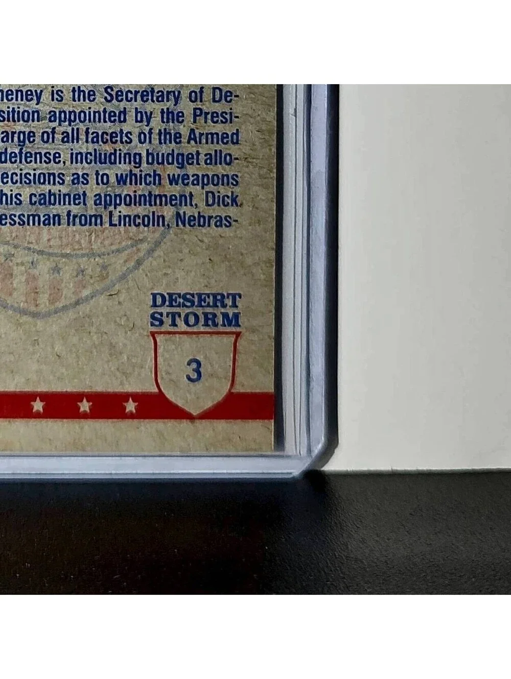 Dick Cheney 1991 Topps Desert Storm #3 Card